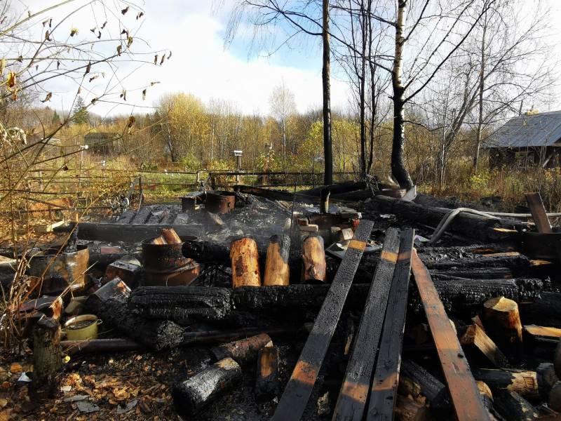 В Добрянском округе сгорел садовый домик