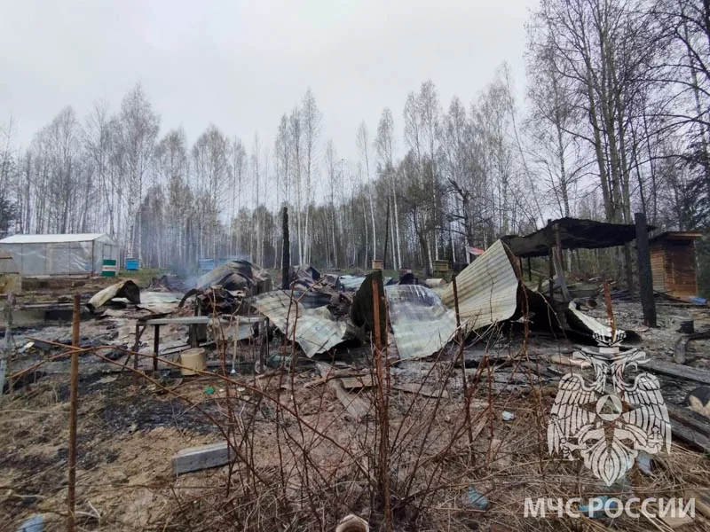 Выгорел садовый домик