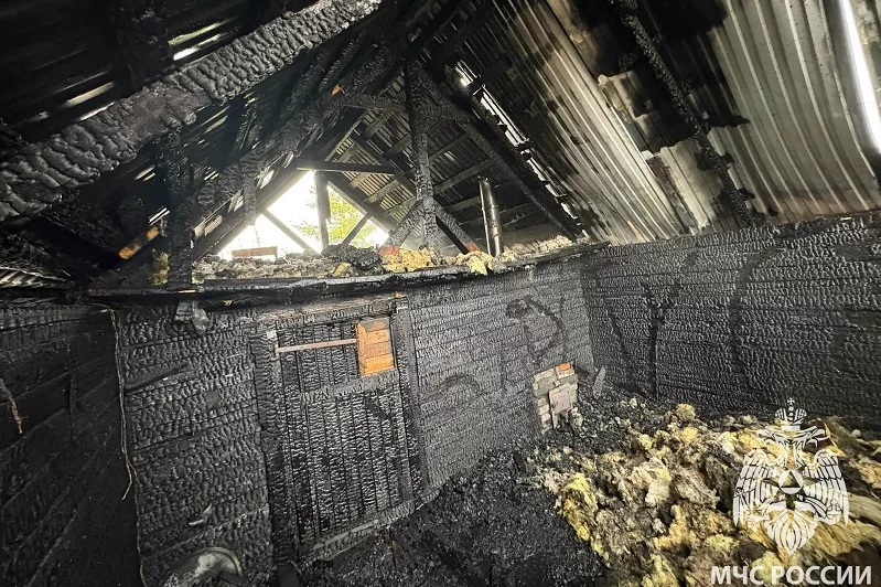 В Добрянке сгорела баня